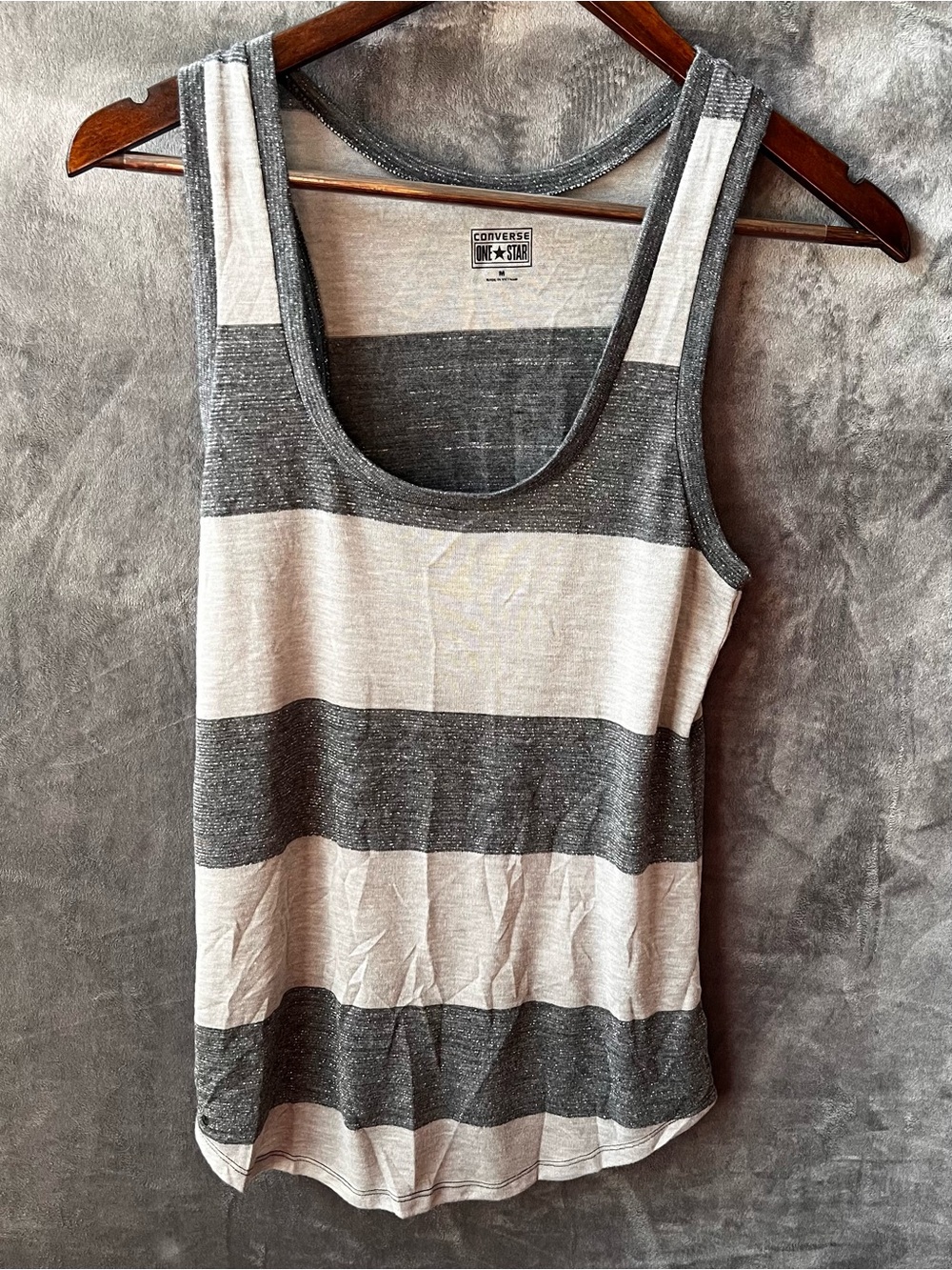Converse Women’s Gray & Cream Striped Tank